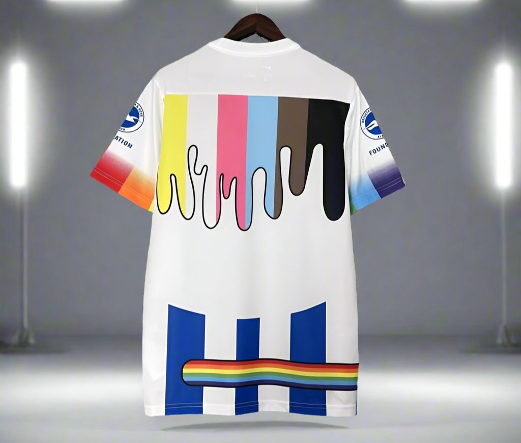 Brighton & Hove Albion 23-24 Pre Match Pride Shirt rear