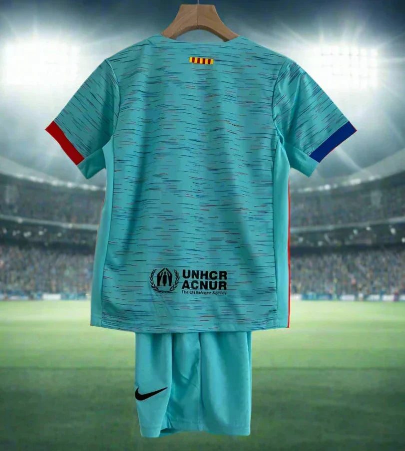 Barcelona Kids 23-24 Away Kit rear