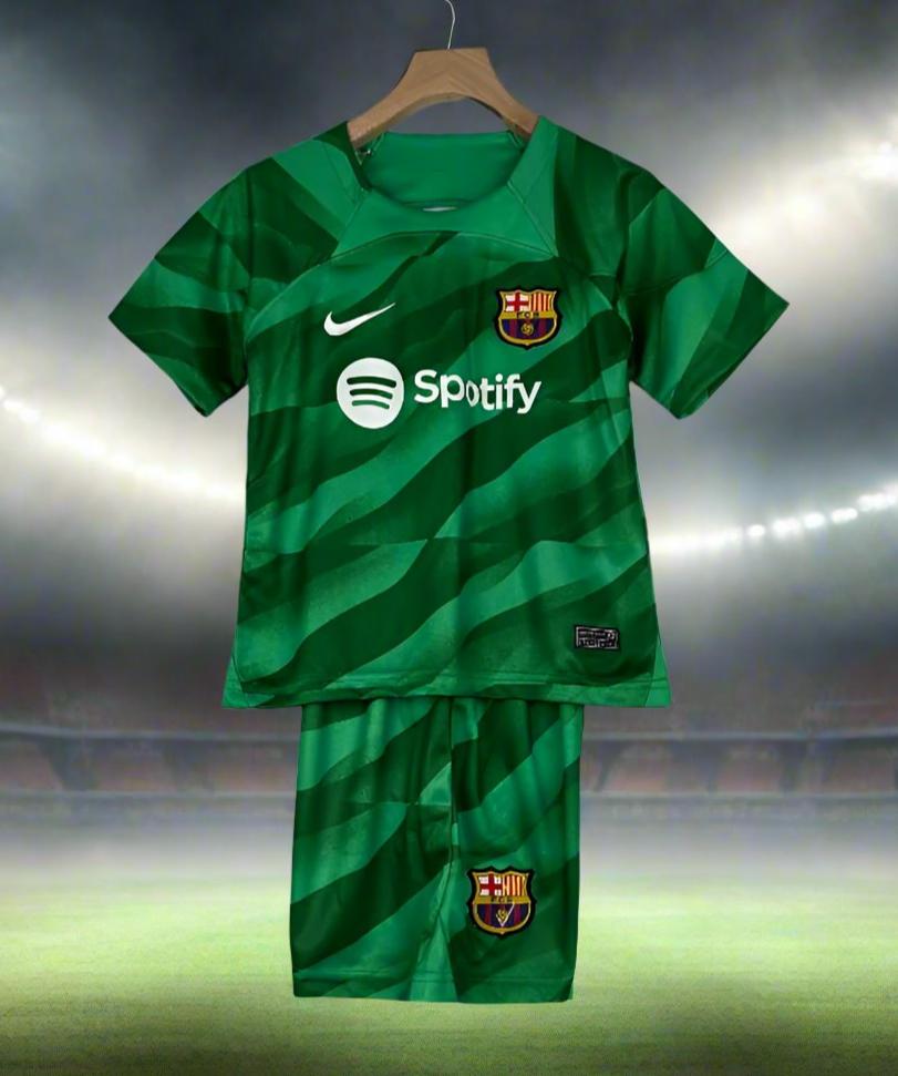 Barcelona Kids 23-24 Goalkeeper Kit Green