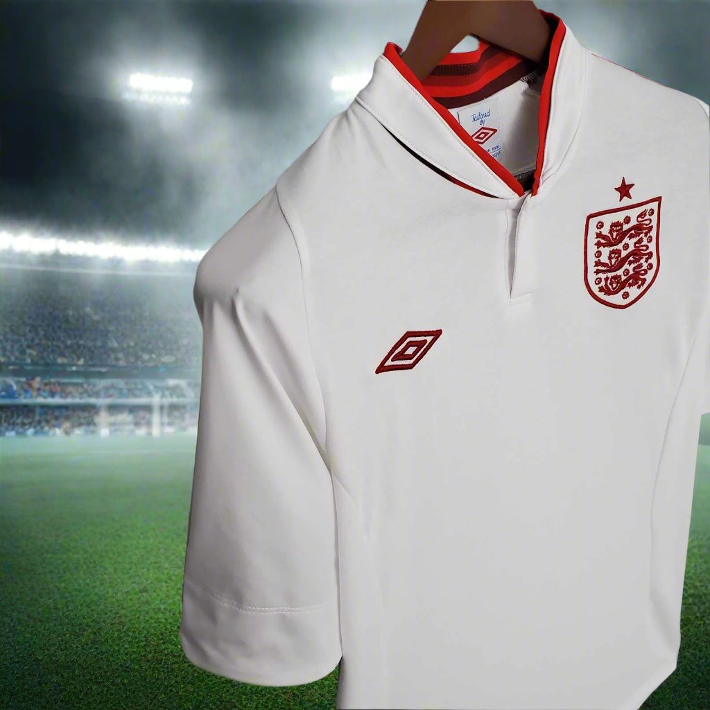 England 12-13 Home Retro Shirt collar