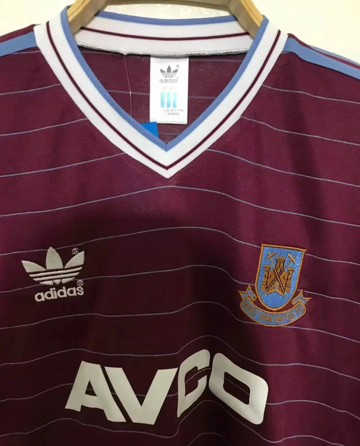 West Ham United 85-87 Home Retro Shirt collar