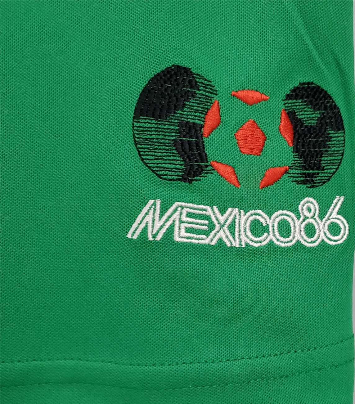 Mexico 86-87 Home Retro Shirt mexico 86 logo