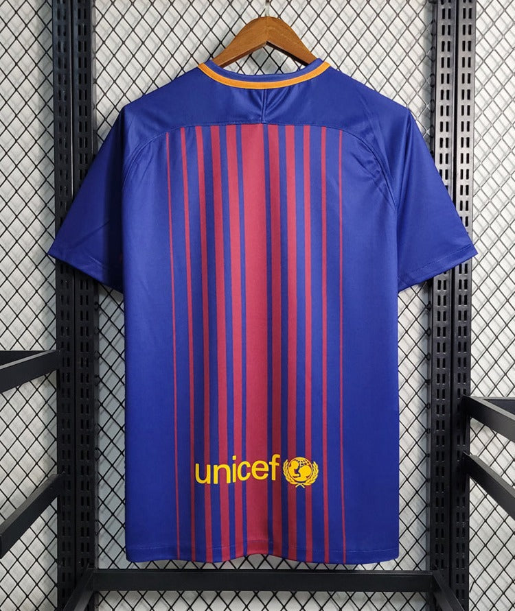 Barcelona 17-18 Home Retro Shirt rear