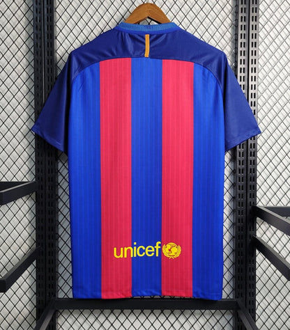 Barcelona 16-17 Home Retro Shirt rear