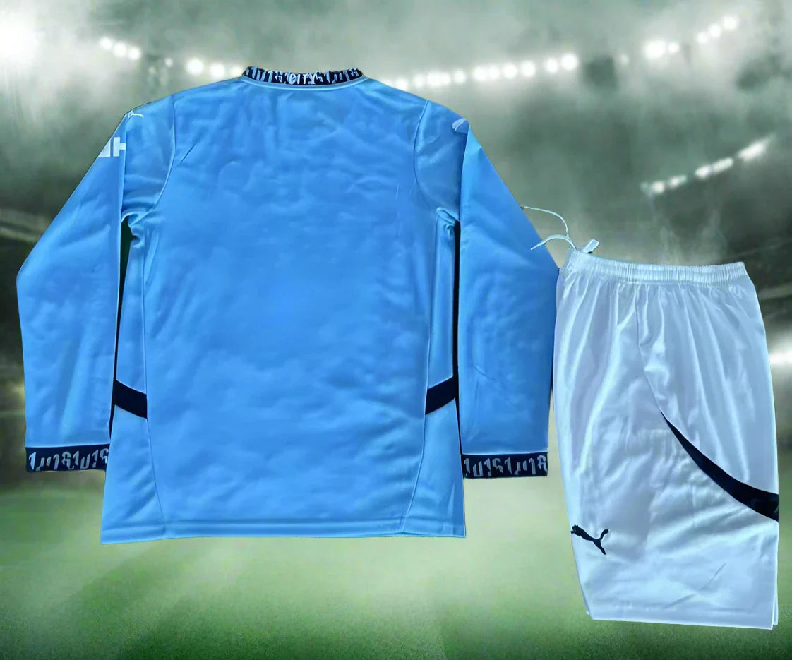 Manchester City Kids 24-25 Home Long Sleeve Kit rear