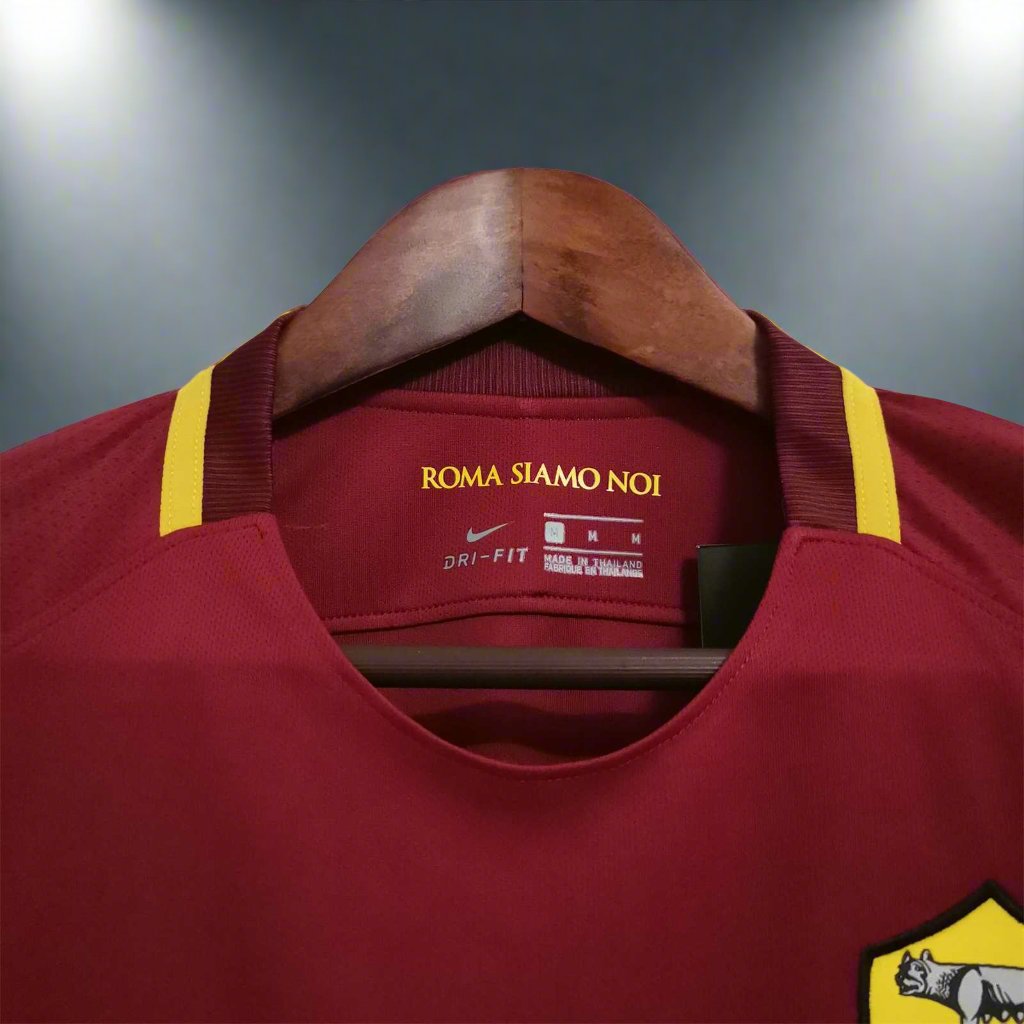 Roma 17-18 Home Retro Shirt collar