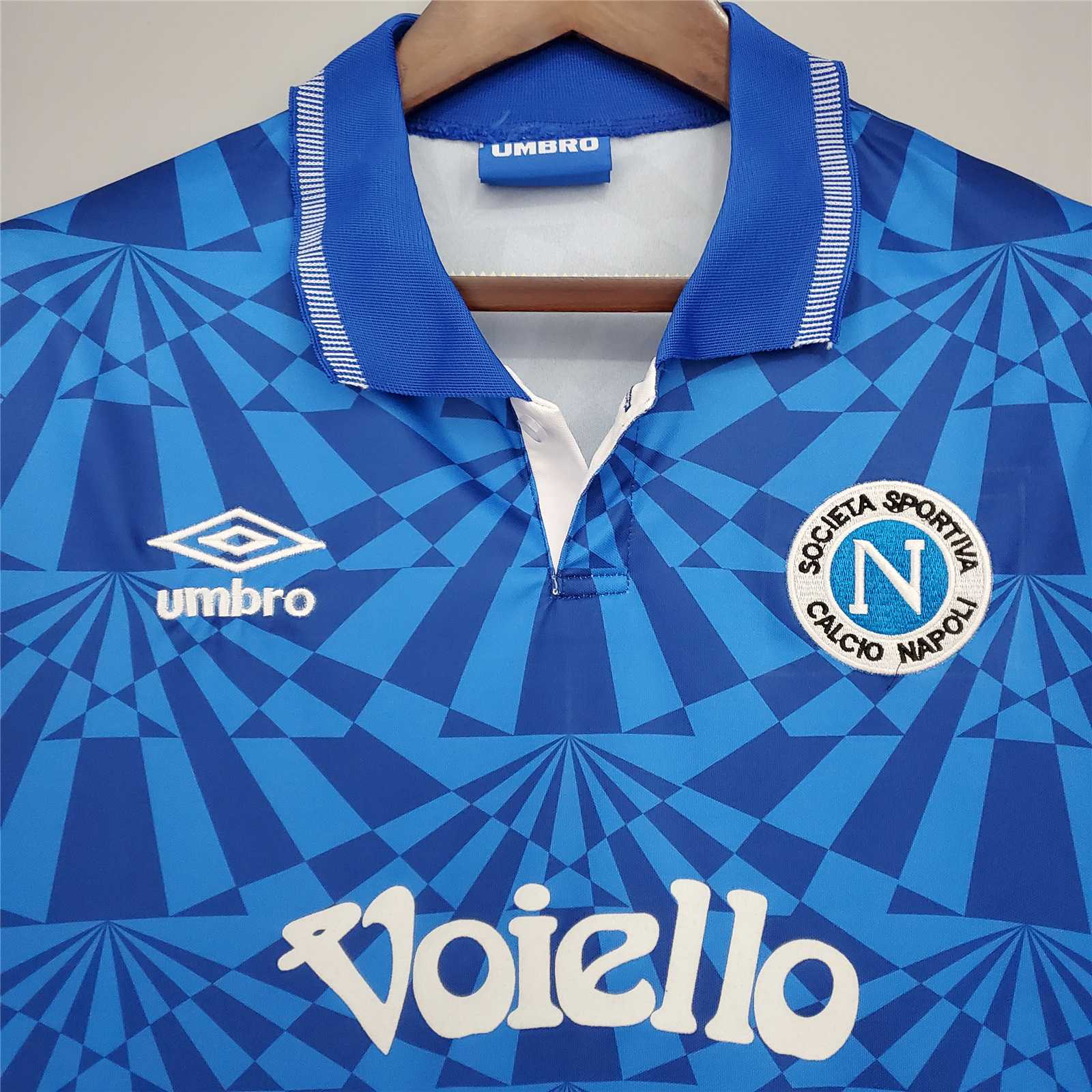 SSC Napoli 91-93 Retro Home Shirt sponsor