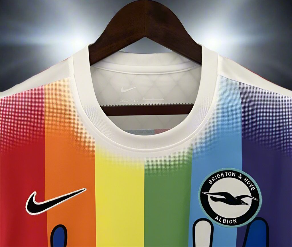 Brighton & Hove Albion 23-24 Pre Match Pride Shirt neck