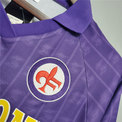 Fiorentina 89-90 Home Retro Shirt crest