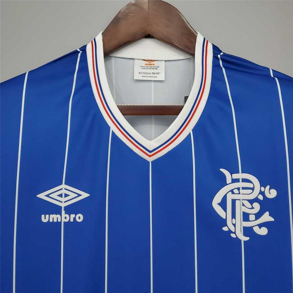 Rangers 82-84 Home Retro Shirt collar