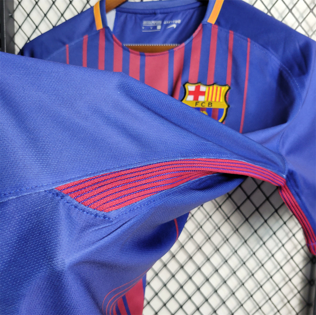 Barcelona 17-18 Home Retro Shirt side