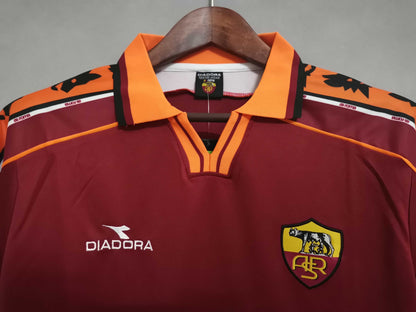 Roma 98-99 Home Retro Shirt collar