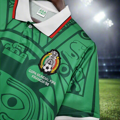 Mexico 98-99 Home Retro Shirt crest