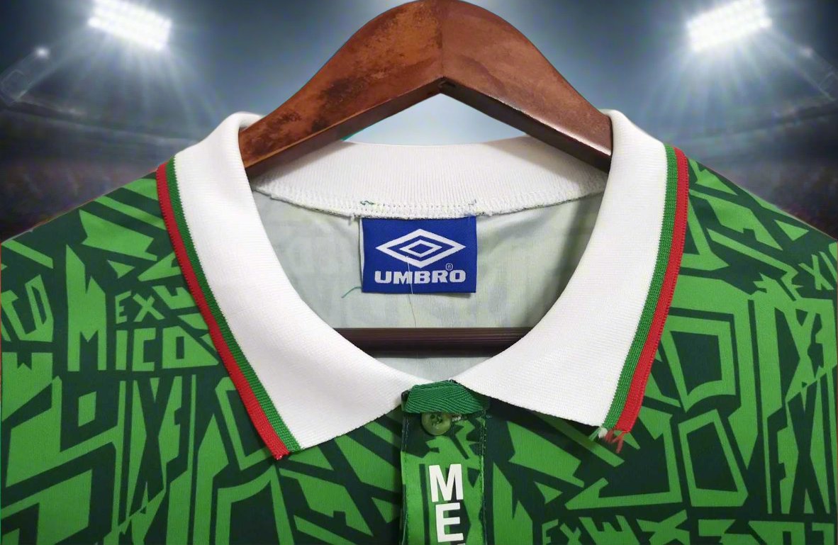 Mexico 94-95 Home Retro Shirt neck