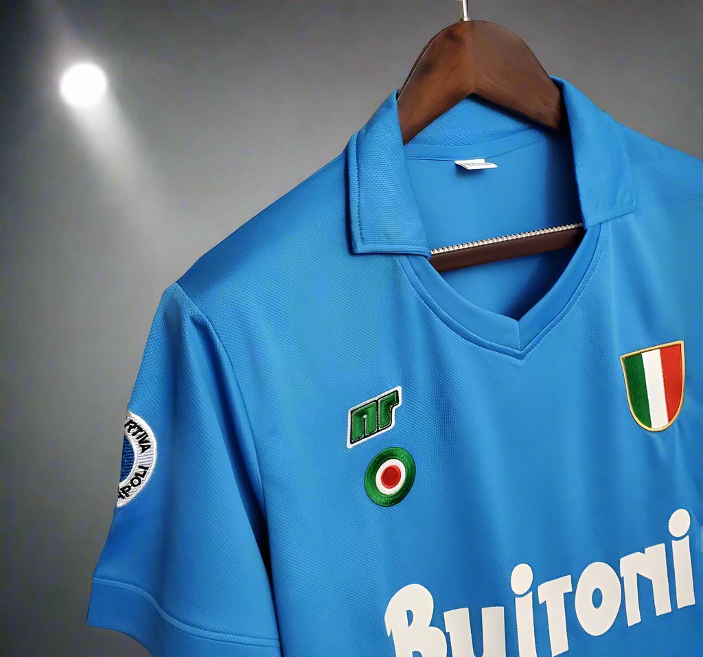 SSC Napoli 87-88 Retro Home Shirt sleeve