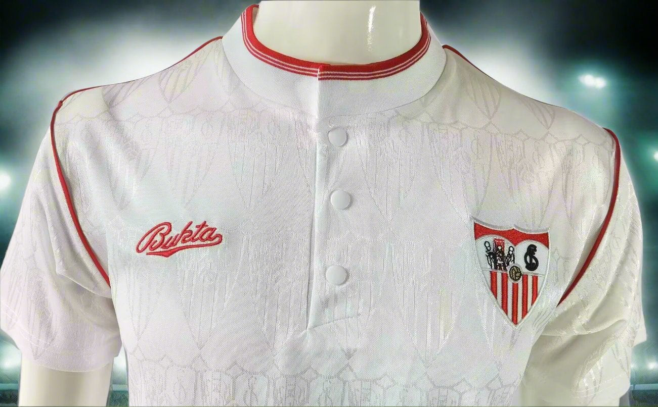 Sevilla 90-92 Home Retro Shirt collar