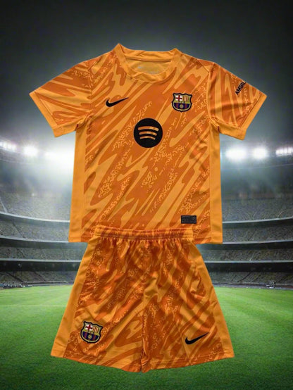 Barcelona Kids 24-25 Goalkeeper Kit Orange