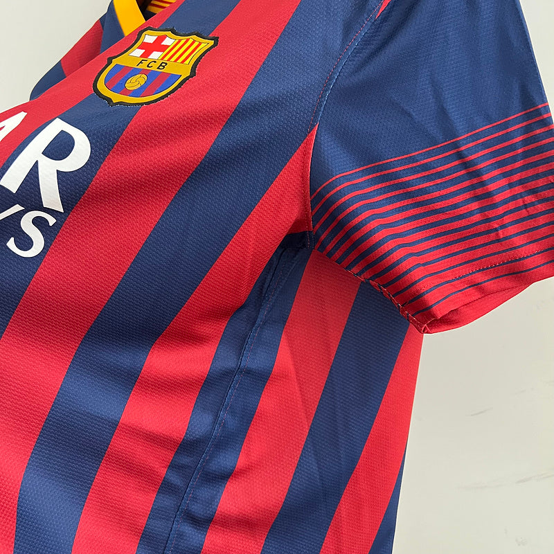 Barcelona 13-14 Home Retro Shirt side