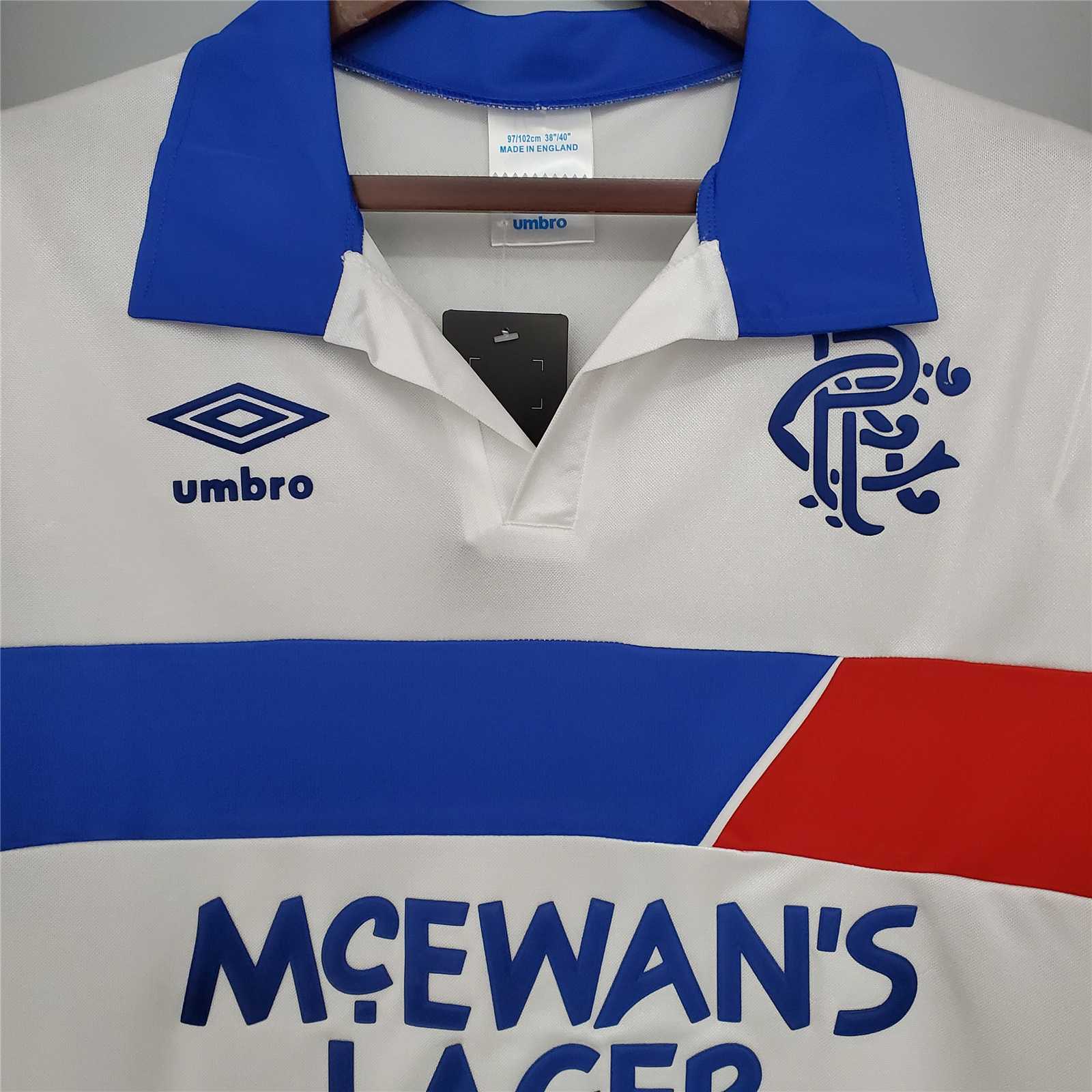 Rangers  85-87 Away Retro Shirt sposor