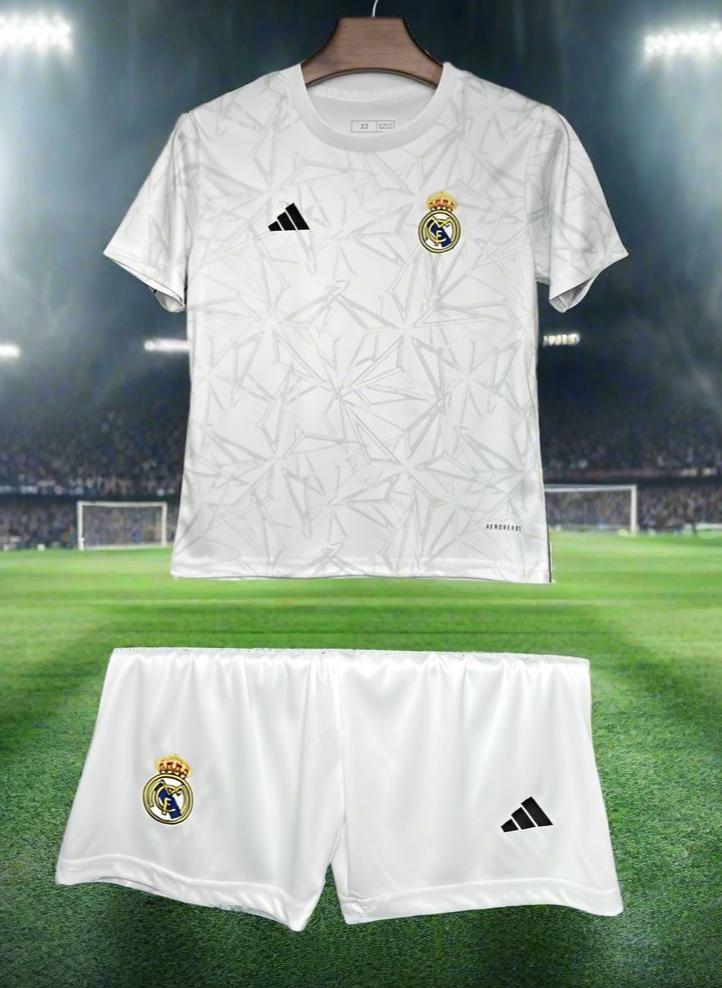 Real Madrid Kids 24-25 Home Pre Match Kit