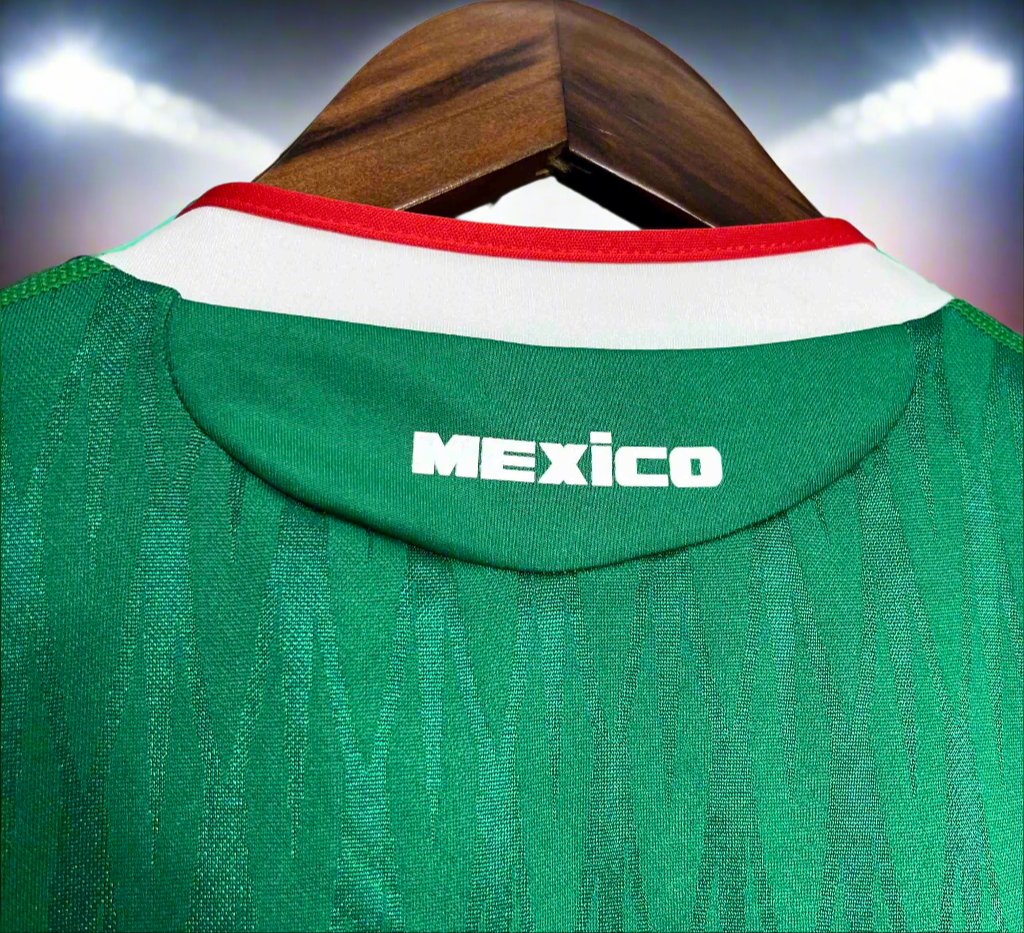 Mexico 10-11 Home Retro Shirt collar