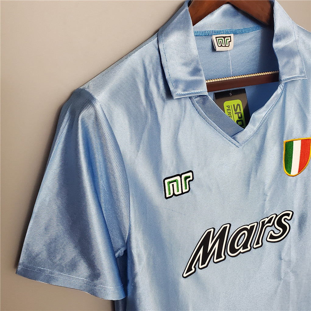 SSC Napoli 90-91 Retro Home Shirt sleeve