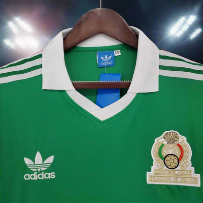 Mexico 86-87 Home Retro Shirt neck