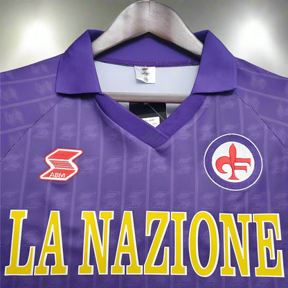 Fiorentina 89-90 Home Retro Shirt collar