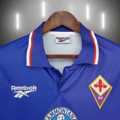 Fiorentina 95-96 Home Retro Shirt collar