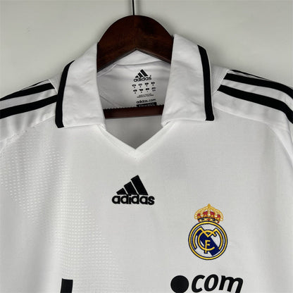 Real Madrid 08-09 Home Retro Shirt neck