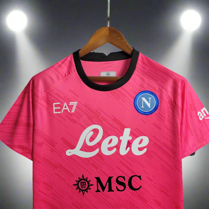 SSC Napoli 22-23 Goalkeeper Pink Shirt sponsor