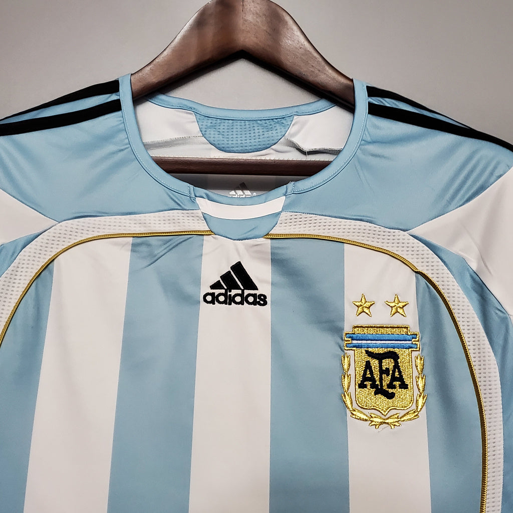 Argentina 06-08 Home Retro Shirt crest