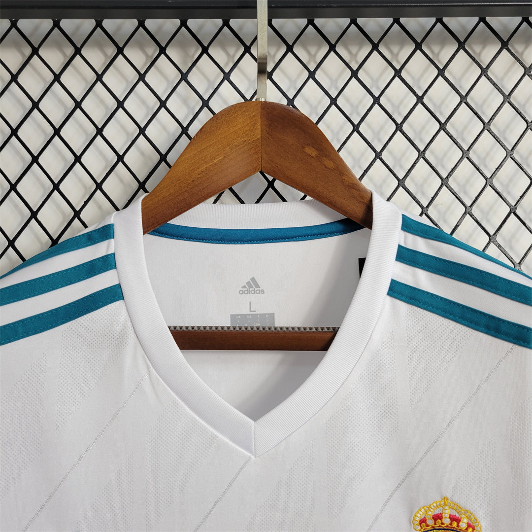 Real Madrid 17-18 Home Retro Shirt neck