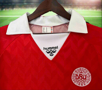 Denmark 88-90 Home Retro Shirt collar