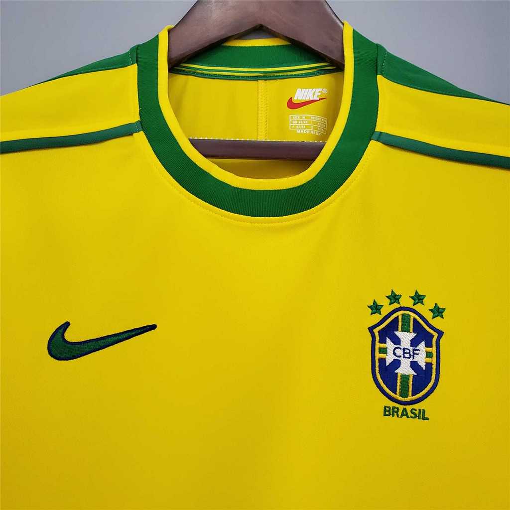 Brazil 98-00 Home Retro Shirt collar