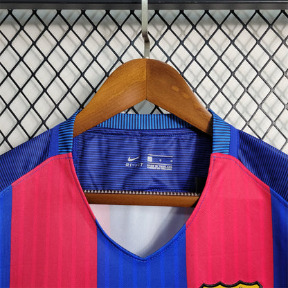 Barcelona 16-17 Home Retro Shirt neck