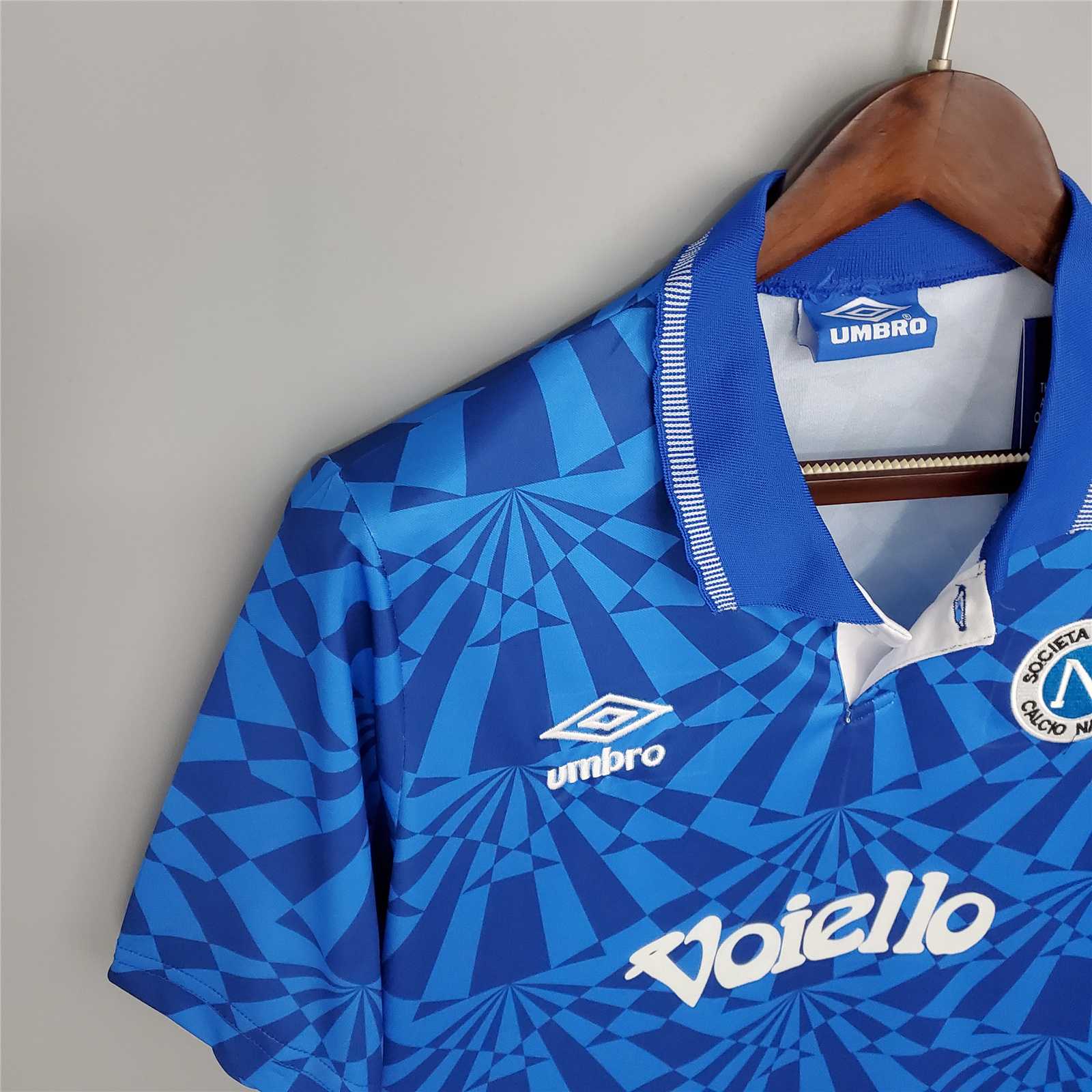 SSC Napoli 91-93 Retro Home Shirt sleeve