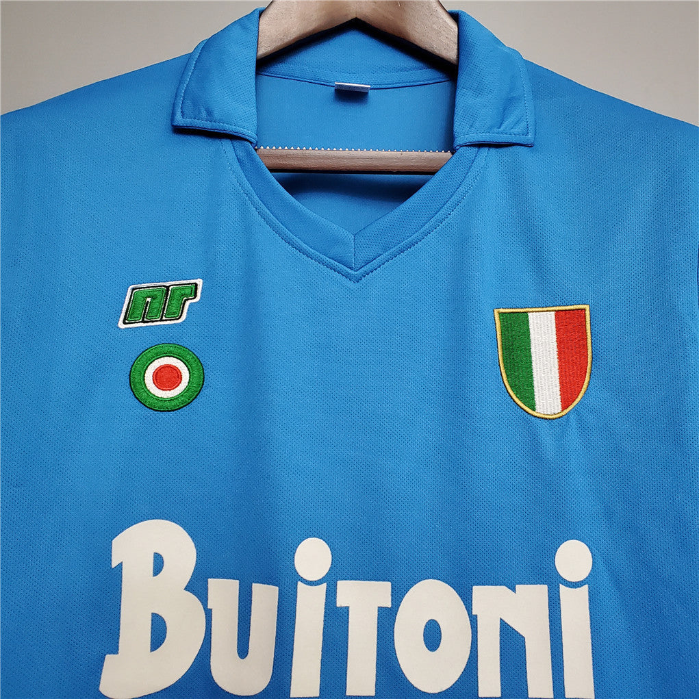 SSC Napoli 87-88 Retro Home Shirt sponsor