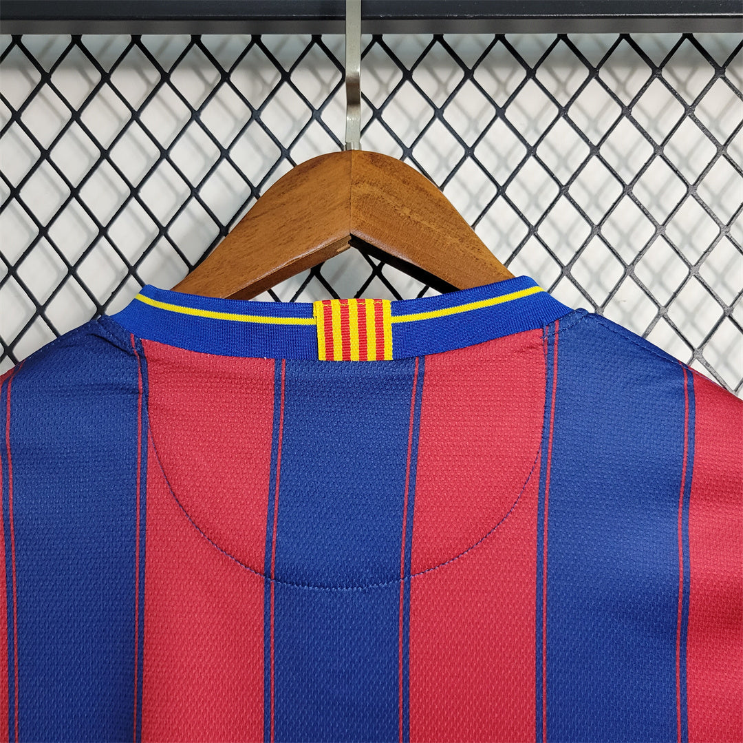 Barcelona 09-10 Home Retro Shirt collar