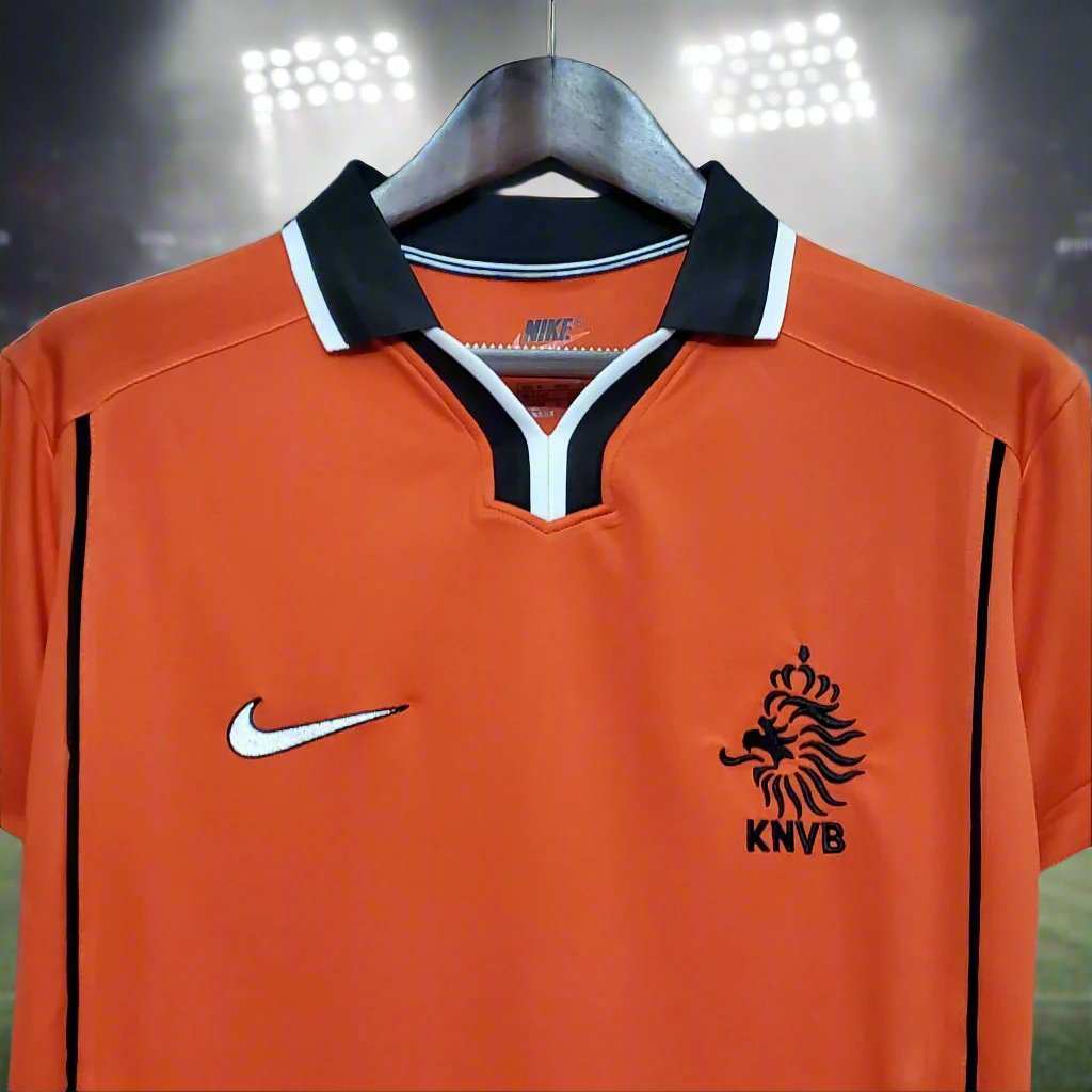 Netherlands 98-00 Home Retro Shirt neck