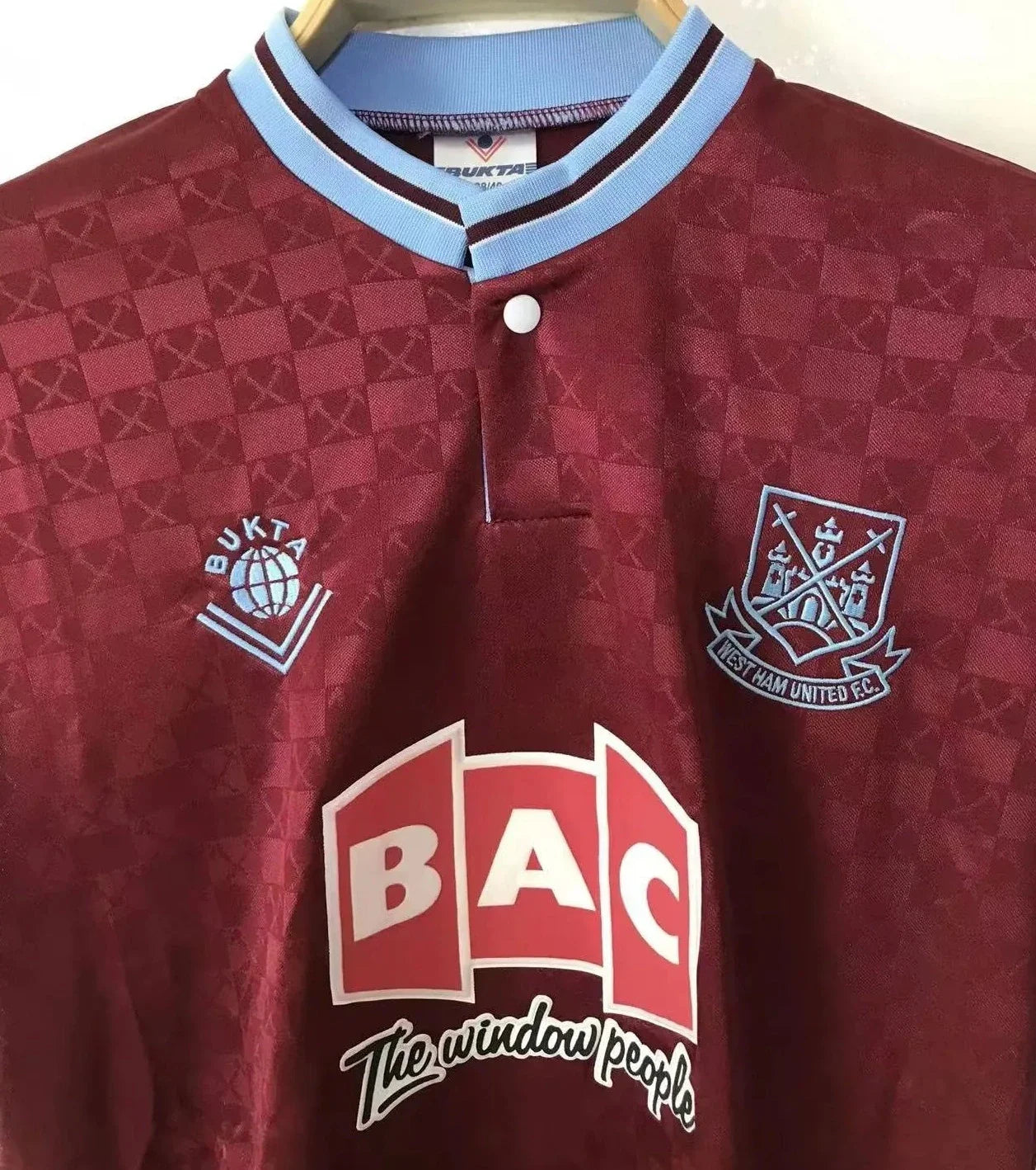 West Ham United 89-91 Home Retro Shirt collar