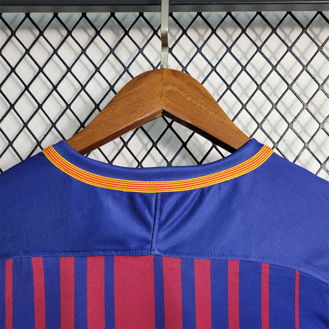 Barcelona 17-18 Home Retro Shirt collar