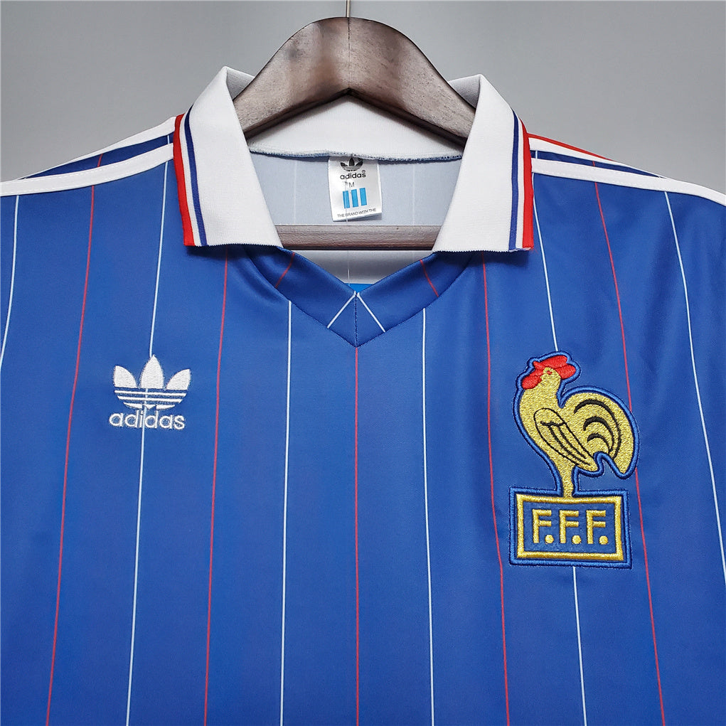 France 82-83 Home Retro Shirt neck