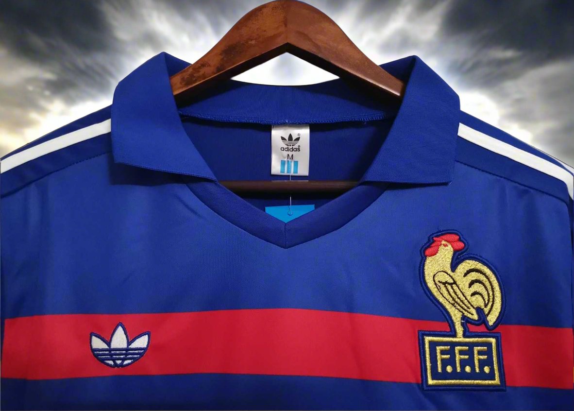 France 84-86 Home Retro Shirt neck